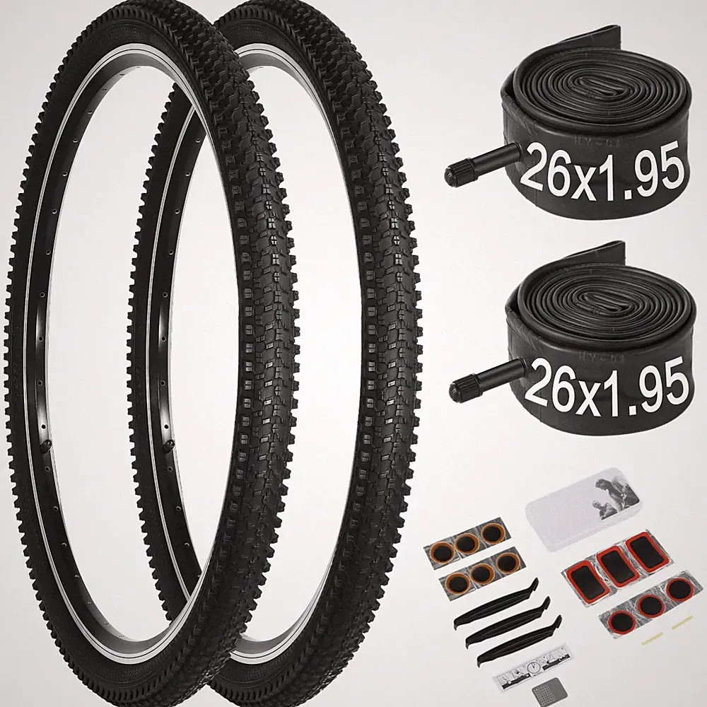 26 Inch Bike Tires 2Pack Foldable Bicycle Portable Tubes Repair Folding 26x1.95